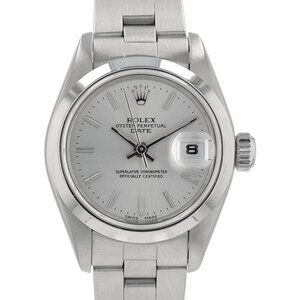 B&P Rolex Date 69160 26mm Silver Index Dial Smooth Bezel Oyster Band